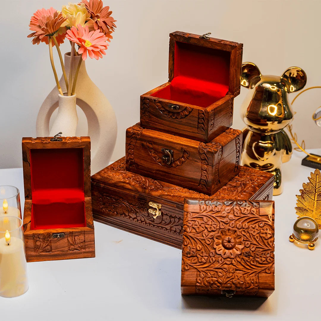 Jewellery Box - Large Full Carving Embroidery