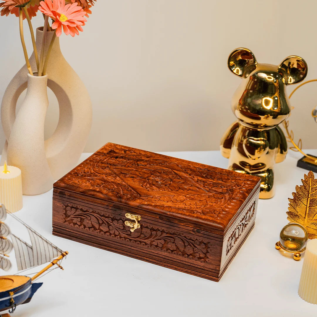 Jewellery Box - Large Full Carving Embroidery