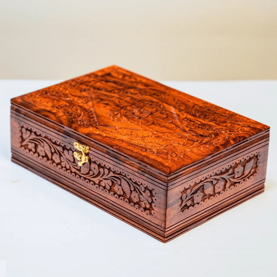 Jewellery Box - Large Full Carving Embroidery