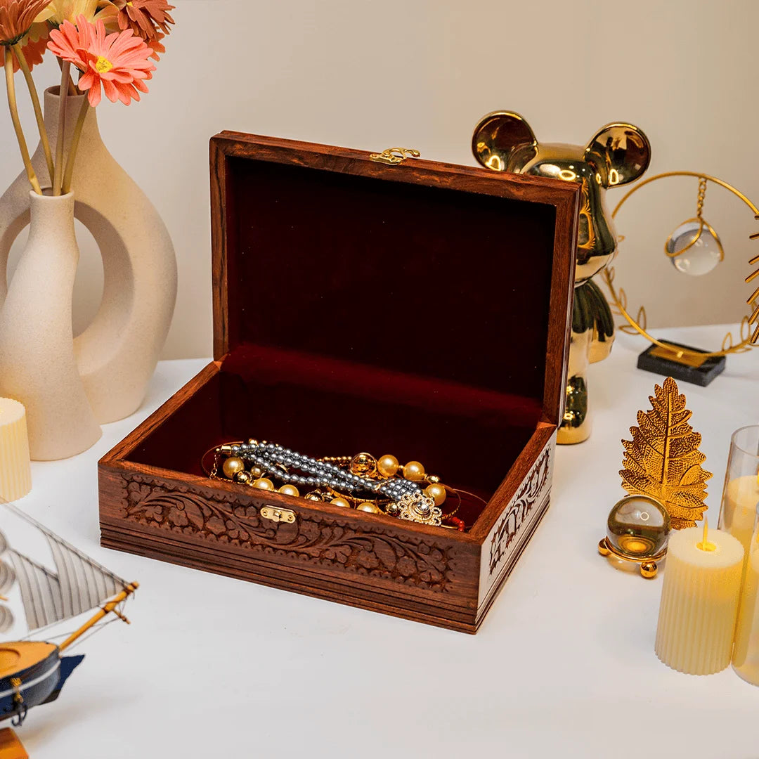 Jewellery Box - Large Full Carving Embroidery