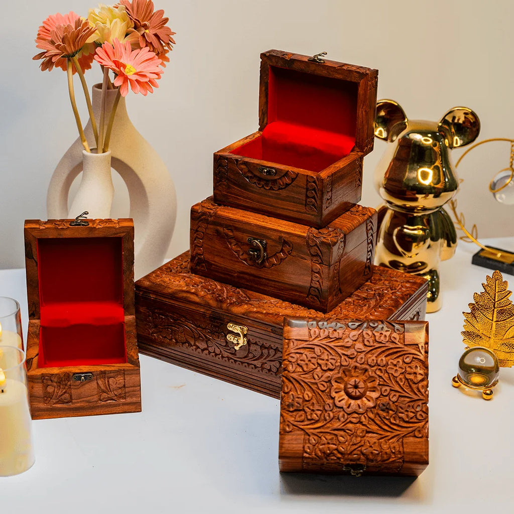 Jewellery Box - Medium Half Carving