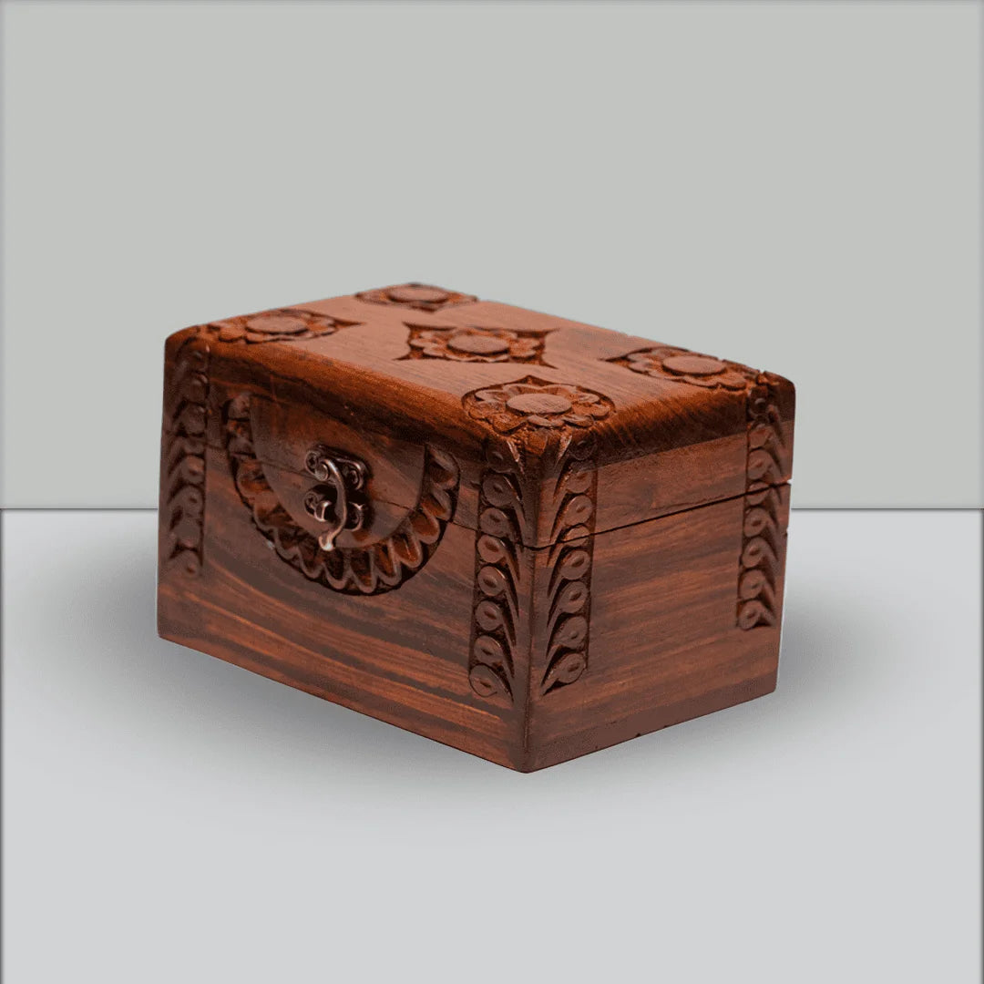 Jewellery Box - Medium Rectangle 4 Flower