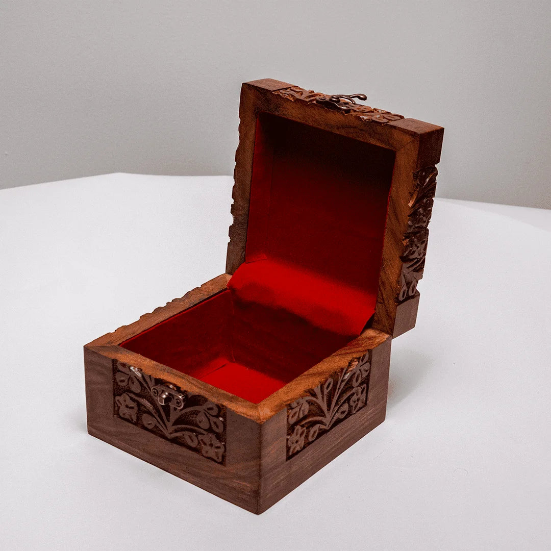 Jewellery Box - Small Half Carving Embroidery