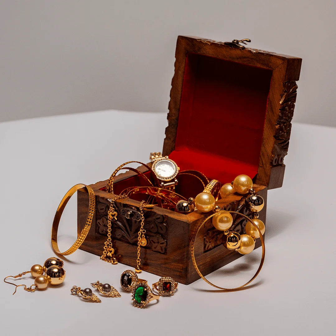 Jewellery Box - Small Half Carving Embroidery