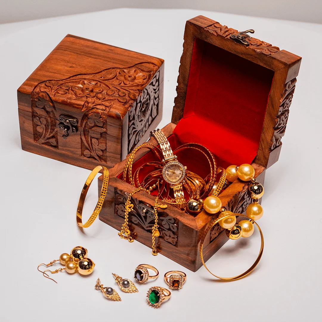 Jewellery Box - Small Half Carving Embroidery