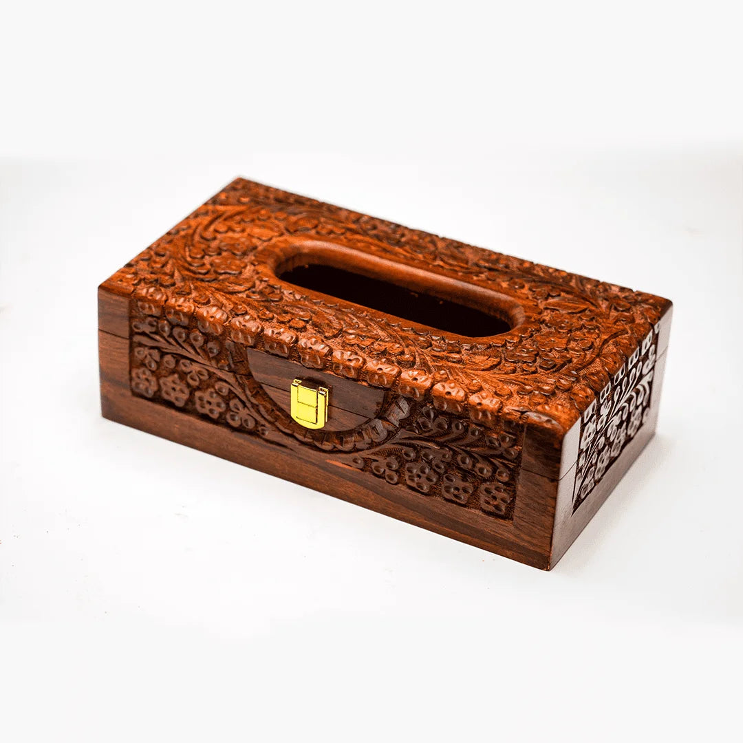 Tissue Box Full Carved Embroidery