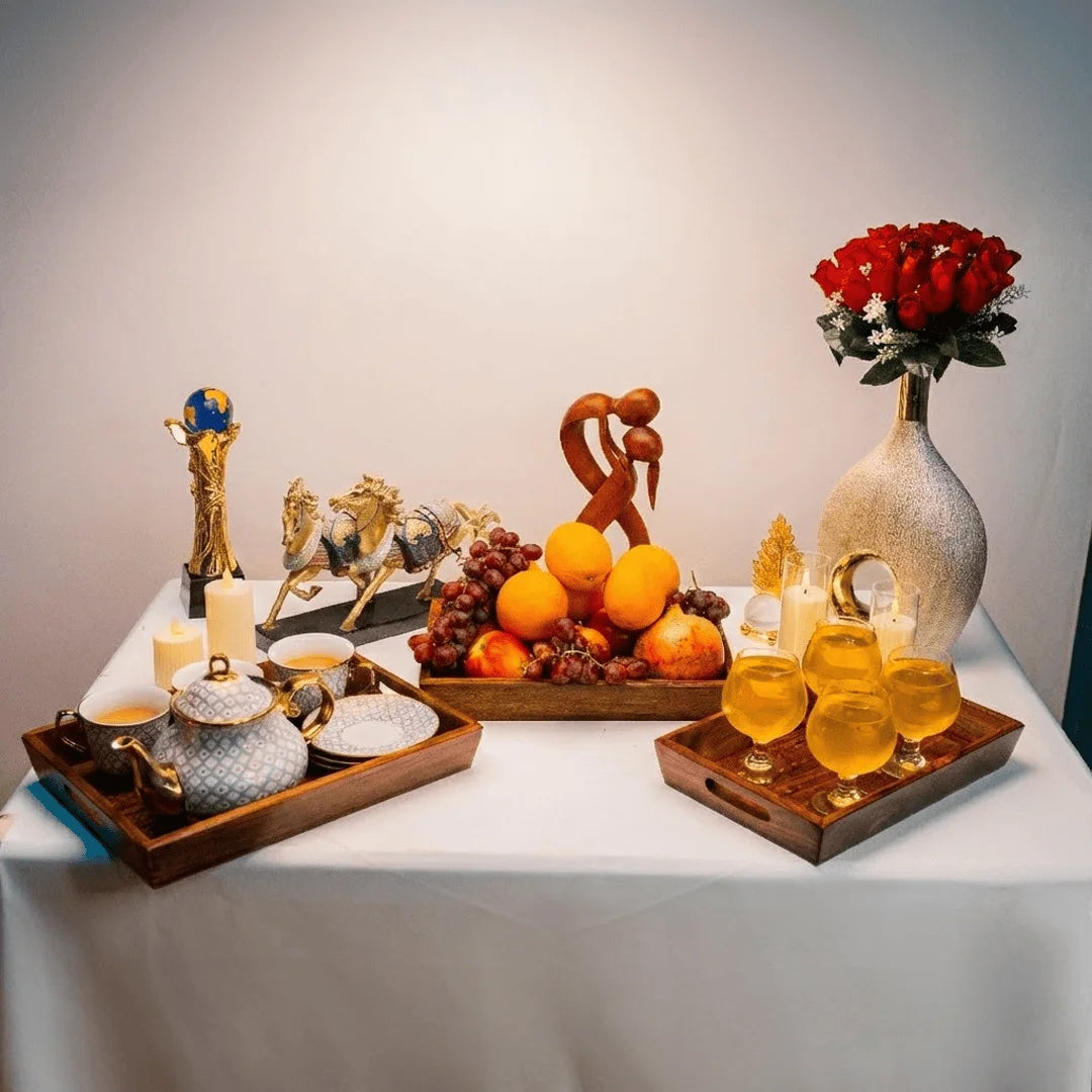 Wooden Tray Set