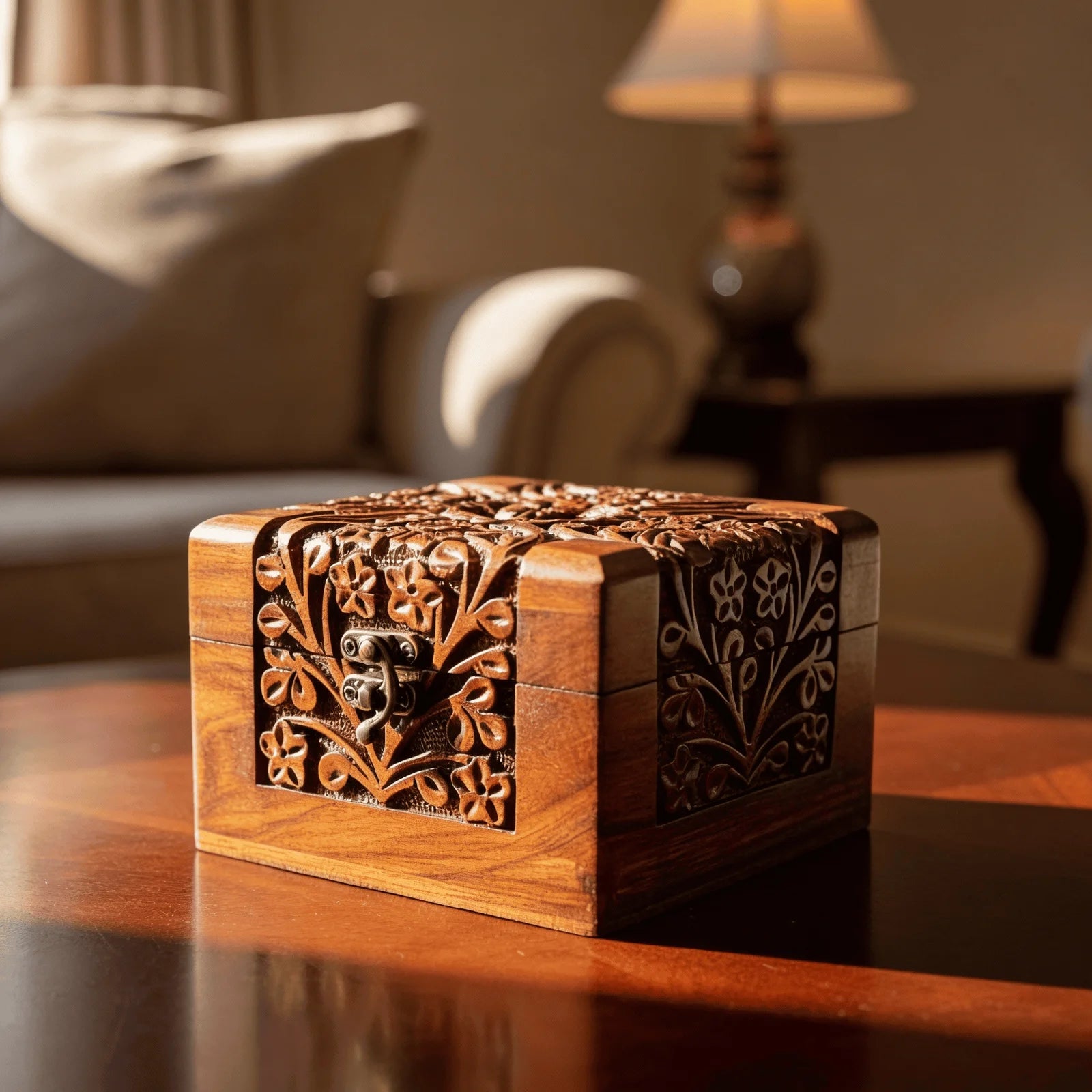 Jewellery Box - Small Full Carving Embroidery