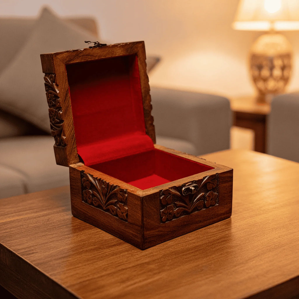 Jewellery Box - Small Full Carving Embroidery