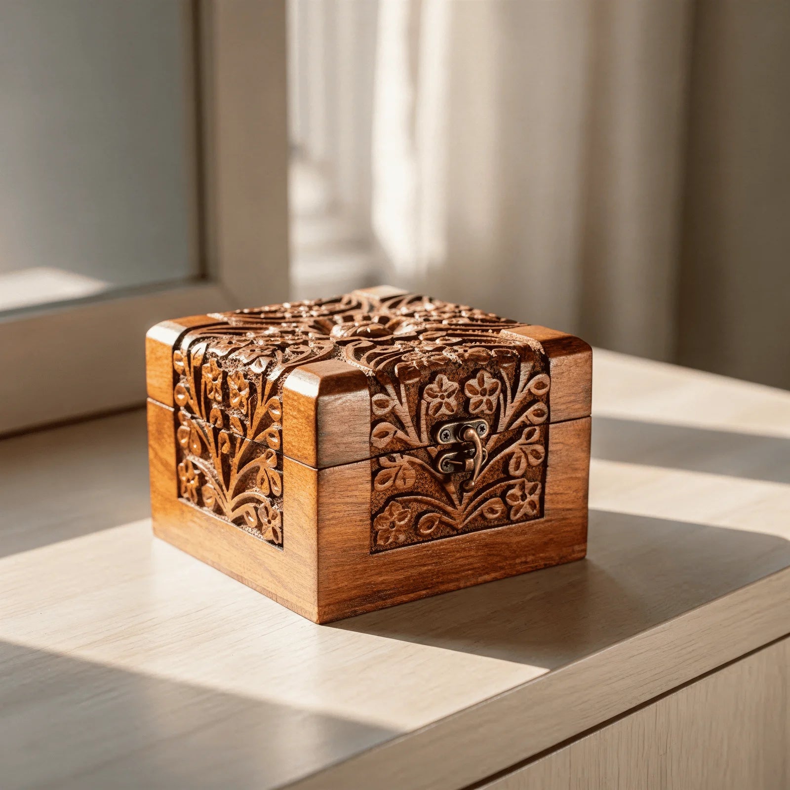 Jewellery Box - Small Full Carving Embroidery